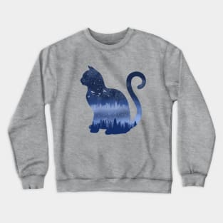 Cat in the night Crewneck Sweatshirt